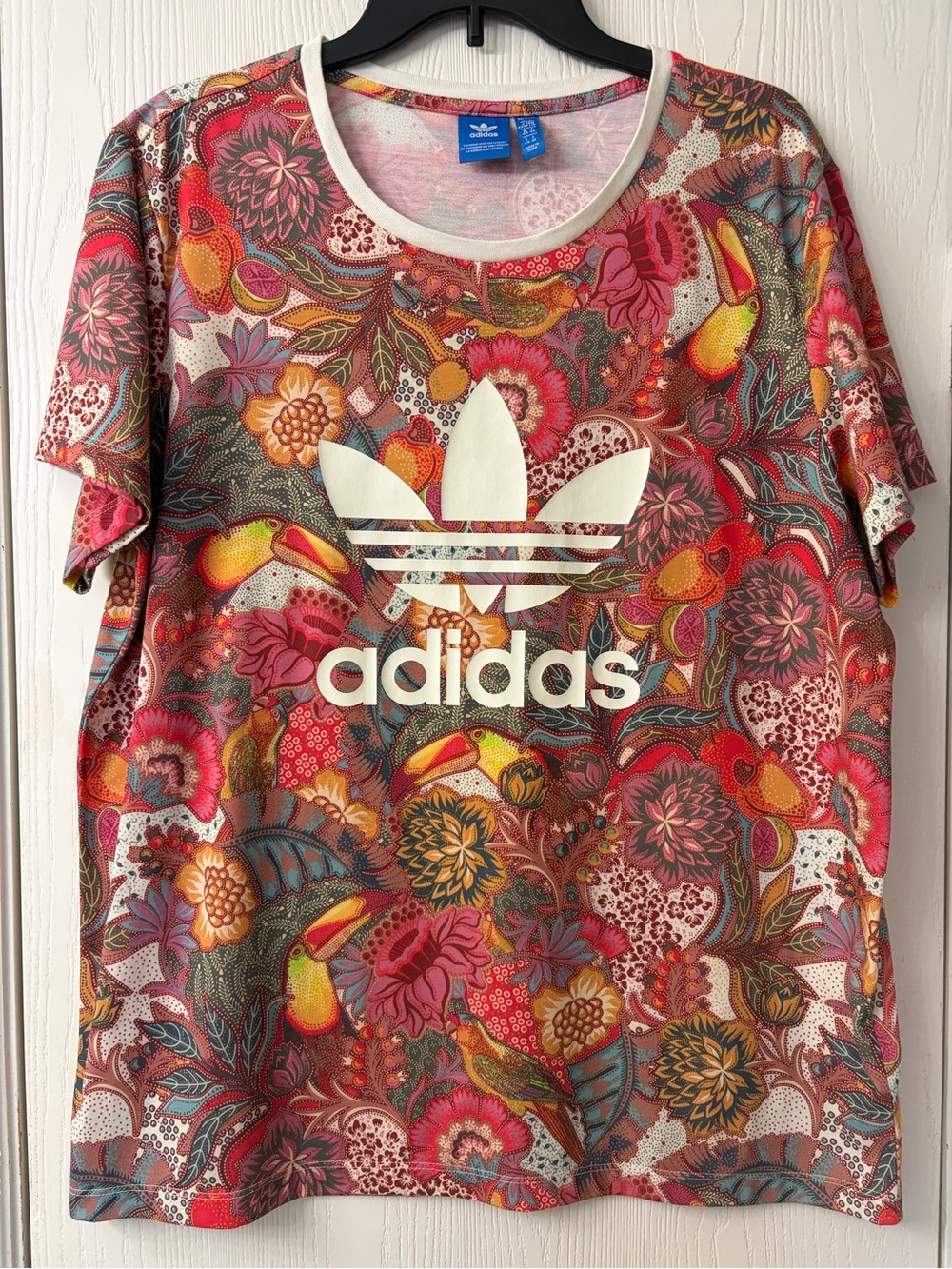 Adidas Farm FUGIPRABALI Floral Boyfriend Shirt Large Trefoil Logo Sports